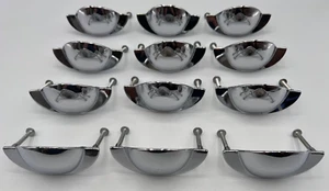 Lot of 12 Vintage KBC 43865 Chrome Color Cup Winged Bin Pull Shell Handle w/HDW - Picture 1 of 22