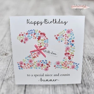 Personalised Female Birthday Card 18th 21st 30th 40th 50th 60th Niece Daughter - Picture 1 of 8