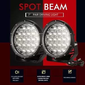 Pair 7inch LED Driving Lights Spot Spotlights Round Ute Work Offroad Fog Lamp - Picture 1 of 11