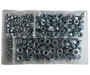 Caja surtida de 450 M5 - M10 tuercas completas chapadas en zinc DIN934 hexagonal BZP - Imagen 1 de 2
