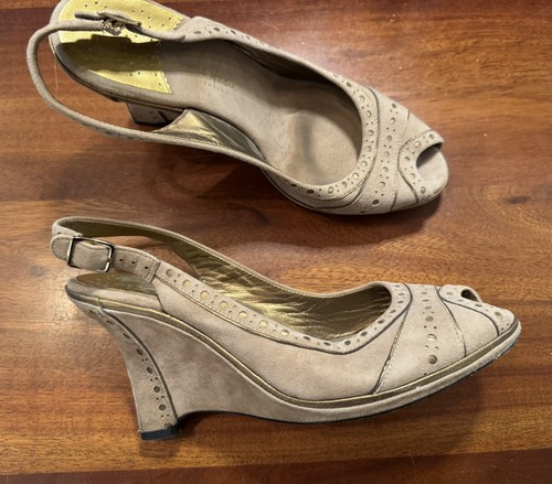 Sandali con zeppa Cole Haan NikeAir donna pelle scamosciata marrone taglia 9 B
