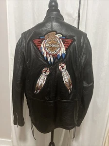 Vintage Leather King Harley Davidson Leder Motorrad Biker Jacke schwarz 46 - Bild 1 von 15