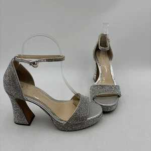 Jessica Simpson FONILDA Silver Metallic Open Toe Platform Sandals, Size 6.5M - Picture 1 of 8