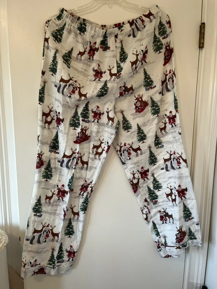 Pantalones de pijama Pottery Barn para niños talla adulto L Navidad Santa cintura elástica Foto 1 de 4