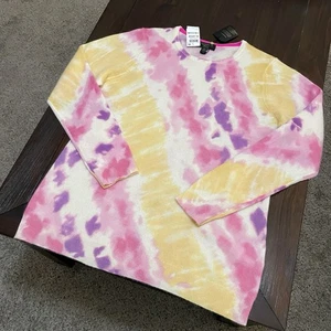 Charter Club Luxus Kaschmir Pullover Rosa Batik Print Gr. XL - Bild 1 von 9
