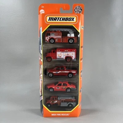 2021 Matchbox MBX Fire Rescue Firefighter 5-Pack Vehicles 1:64 Scale - Image 1 of 4