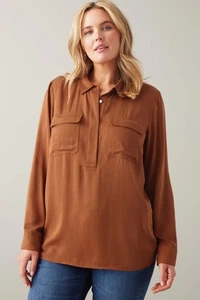 Blusa Top J.Jill Suave Lujo Utilidad Popover Ligera Cómoda Sedosa Playa XL - Imagen 1 de 10