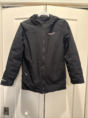 Boys Size 14 Spyder Ski Jacket Black - Image 1 of 4