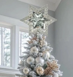 Rustic Old World Christmas Tree Topper Art Star Deco French Country Shabby Chic - Picture 1 of 5