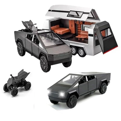 Casa rodante Truck Plus 1:32 modelo cámper vehículo todoterreno aleación coche juguete con luz de sonido EE. UU. Foto 1 de 4