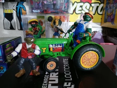 Juego de figuras de granjero Mike y Don y tractor de colección 1993 TMNT incompleto sin herramientas  Foto 1 de 4
