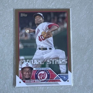 2023 Topps Series 1 #149 Josiah Gray Future Stars Gold Parallel /2023 Nationals - Bild 1 von 2