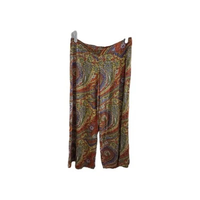 Pantalones Palazzo Lauren Ralph Lauren Floral Paisley Tejido Pierna Ancha Retro Boho talla L Foto 1 de 4