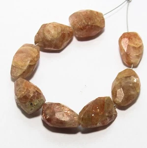 60.25 Cts Natural Sunstone Briolette Loose Gemstone ( 13x10mm To 15xmm ) 8 Pcs - Picture 1 of 6