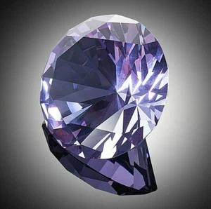 Runder Kristall Diamant Briefbeschwerer Dekor Helllila (4''/100 mm) - Bild 1 von 2
