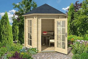 Gartenpavillon Inverness ISO 44 Blockhaus Holzhaus Schuppen 280x242cm 44mm Holz - Bild 1 von 3