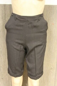 NUEVO STOCK ANTIGUO DE COLECCIÓN AÑOS 40 LANA Y RAYÓN CAÍDO DELANTERO PUÑOS CINTURA ALTA 24"w XXS - Imagen 1 de 10