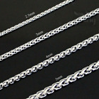 Stainless Steel Keel Wheat Braided Chain Bracelet Necklace Men Women 16