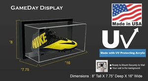 EZ Mount Framed Acrylic Wall Mounting Small Shoe Display Case Size 17 Under - Picture 1 of 6