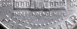 1976 Bicentennial Kennedy half dollar error! “Indep ndence H l” Grease Error - Picture 1 of 4