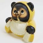 Pottery Baby Raccoon Dog Yellow Tanuki Figurine Japanese Shigaraki Yaki Japan
