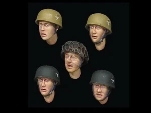 Rado 1/35 German Soldier Heads w/Fallschirmjager Helmets WWII #1 (5 pc) RDM35H02 - Picture 1 of 1