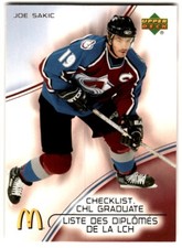 2005-06 Upper Deck McDonald's CHL Graduates Joe Sakic #CG1 Colorado Avalanche