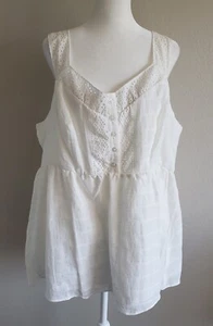 NEW Torrid White Babydoll Top Blouse Cotton Eyelet Embroidery Plus Size 5 5X - Picture 1 of 7