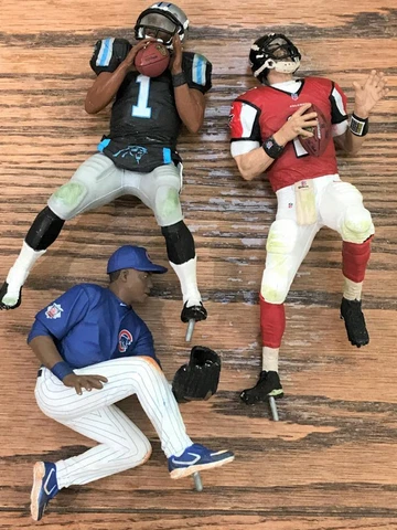 3 Loose Sports Action Figures ~ Castro Baseball ~ Matt Ryan & Newton Football Cover