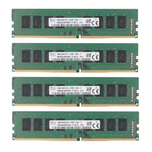 Hynix 64GB 4X16GB DDR4 2133MHz PC4-17000 2RX8 UDIMM Memory Ram HMA82GU6MFR8N-TF - Picture 1 of 5