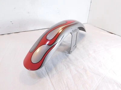 Harley Davidson Sportster 883 & 1200 & Dyna Flames Red Front Wheel Cover Fender - Image 1 of 4