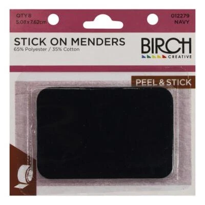 Stick On Patches x 8 Mender Repair Patch Work or School Uniforms BIRCH No iron - Image 1 of 4
