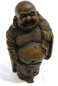 Hotei-Sama Buddha Statue Ceramic H9.8inch 40.1oz Japanese Seven Lucky Gods FS - Picture 1 of 13