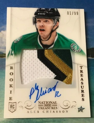 ALEX CHIASSON 1/1 RC AUTO PATCH 4 COLOR ROOKIE #1/99 NATIONAL TREASURES 2013  - Image 1 of 2
