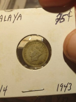 1943 Malaya MALAYSIA SILVER 5 CENTS  - Image 1 of 4