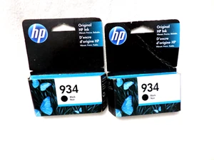 Genuine HP 934 Black Ink Cartridges - 2 pack - Sealed Boxes Read Description - Picture 1 of 3