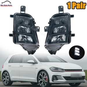 1 Pair Front Bumper Fog Light DRL LED For Volkswagen VW MK7.5 GTI GTD 2017-2019 - Picture 1 of 10
