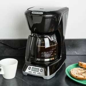 PROCTOR SILEX 43672 BLACK PROGRAMMABLE 12-CUP COFFEE MAKER WITH AUTO SHUT OFF - Picture 1 of 6
