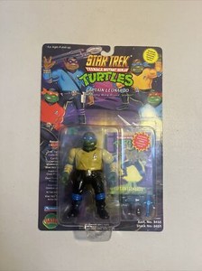 🍕🍕TMNT 1994 CAPTAIN LEONARDO W/COLLECTOR CARD MOC🍕🍕