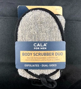 Cala For Men Body Scrubber Duo Exfoliating Shower Scrubbing Dual Sided New - Picture 1 of 3