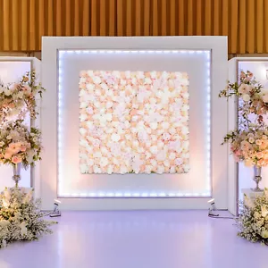 1*1m Artificial Flower Wall Panels Flower Wall Mat Silk Rose Flower Panels New - Picture 1 of 14
