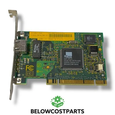 3Com 3C905C-TX-M PCI 10/100 Network Adapter DP/N 074UMJ RJ45 NIC Card - Image 1 of 3