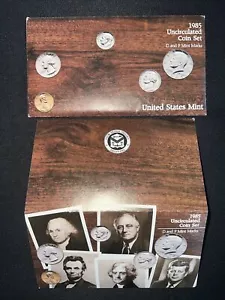 1985 Unc Mint Set PDS -10 Coins -Original Government Packaging - Picture 1 of 6