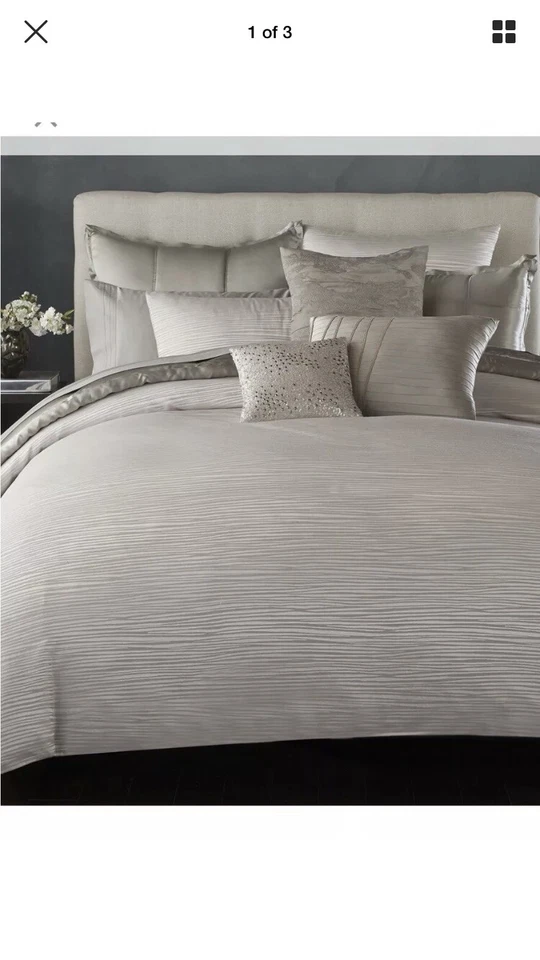 Donna Karan отражение Серебряный KING Duv чехол + плоский лист + 2 евро шамсы совершенно новый - Изображение 1 из 1