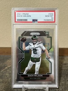 2021 Panini Prizm Zach Wilson PSA 10 ROOKIE RC #332 GEM MINT Jets - Picture 1 of 1