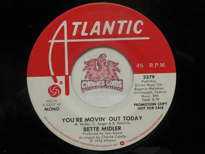 Bette Midler - You're Movin' Out Today / Mono, 45 RPM VG+ (LC)  Foto 1 de 2