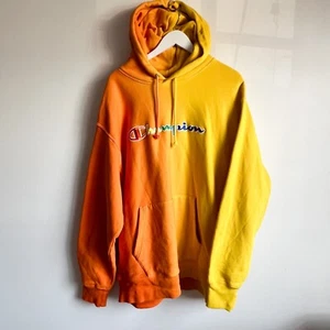 Champion Hoodie, Yellow and Orange, Men's Size XL, Oversized - Picture 1 of 10