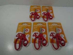 LOT OF 5--RED FISKARS KIDS SCISSORS (NEW) AGE 4 - Picture 1 of 5