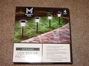 Members Mark Solar Black Outdoor Integrated LED Landscape Pathway Lights 4 Pack - Picture 1 of 6