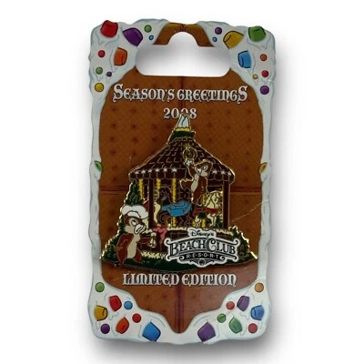 Prendedor de saludos de temporada 2008 de Disney World Chip & Dale Beach Club Resort Foto 1 de 4